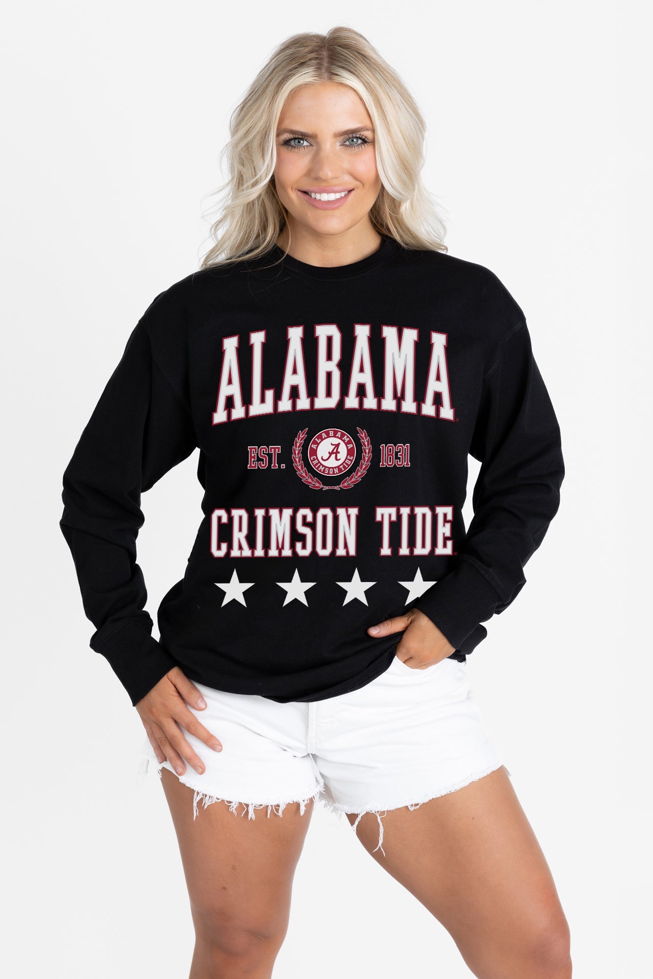 ALABAMA CRIMSON TIDE EVERYDAY STAR ESSENTIAL RELAXED FIT LONG SLEEVE TEE