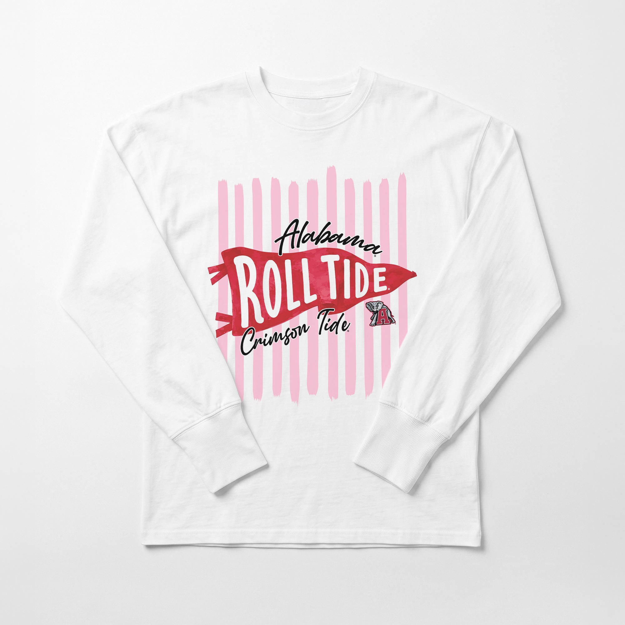 ALABAMA CRIMSON TIDE RALLY STRIPE ESSENTIAL RELAXED FIT LONG SLEEVE TEE