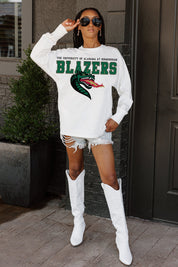 ALABAMA AT BIRMINGHAM BLAZERS BIG GOALS OVERSIZED LONG SLEEVE TEE WITH RIBBED NECKLINE AND CUFFS