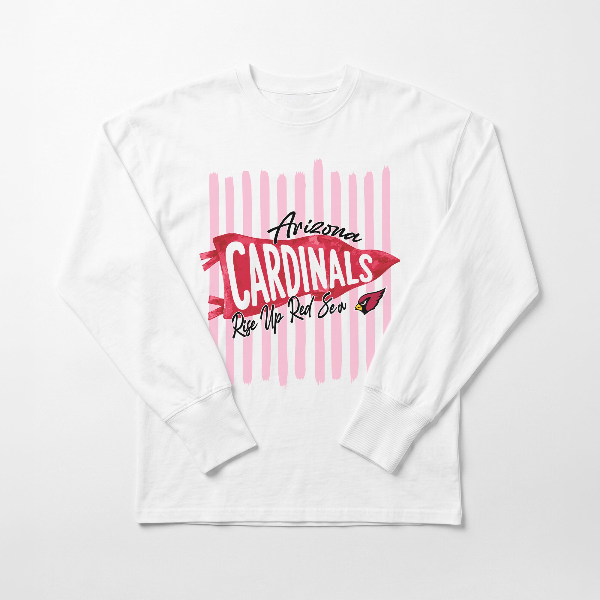 ARIZONA CARDINALS RALLY STRIPE OVERSIZED LONG SLEEVE TEE