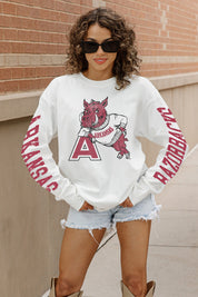 ARKANSAS RAZORBACKS GAME PLAN OVERSIZED LONG SLEEVE TEE