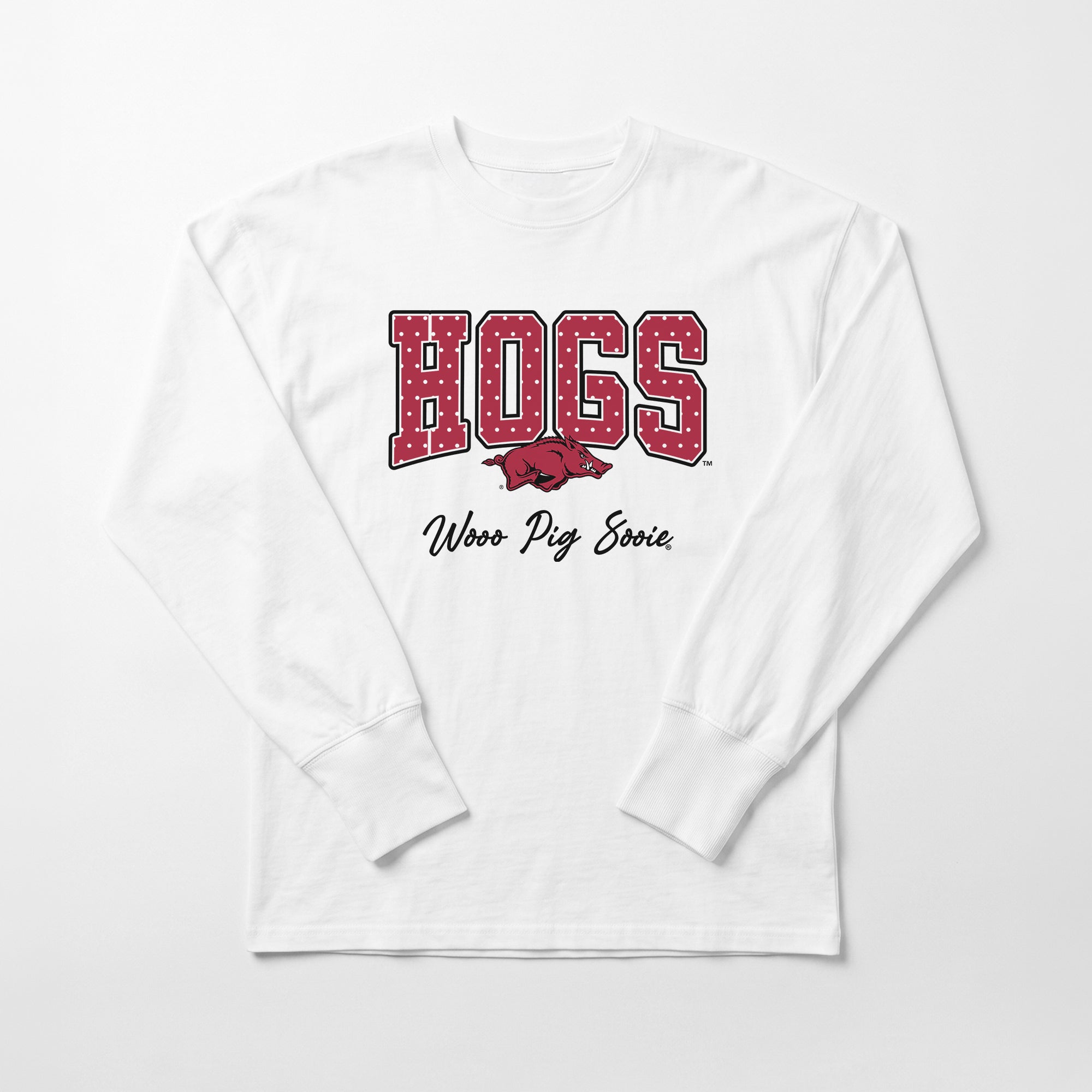 ARKANSAS RAZORBACKS SWEET SPOT ESSENTIAL RELAXED FIT LONG SLEEVE TEE