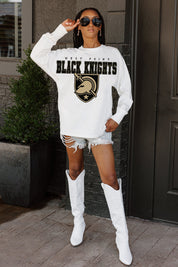 ARMY BLACK KNIGHTS BIG GOALS OVERSIZED LONG SLEEVE TEE WITH RIBBED NECKLINE AND CUFFS