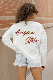 ARIZONA STATE SUN DEVILS DOUBLE MOVE OVERSIZED LONG SLEEVE TEE WITH RIBBED NECKLINE AND CUFFS