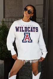 ARIZONA WILDCATS BIG GOALS OVERSIZED LONG SLEEVE TEE WITH RIBBED NECKLINE AND CUFFS