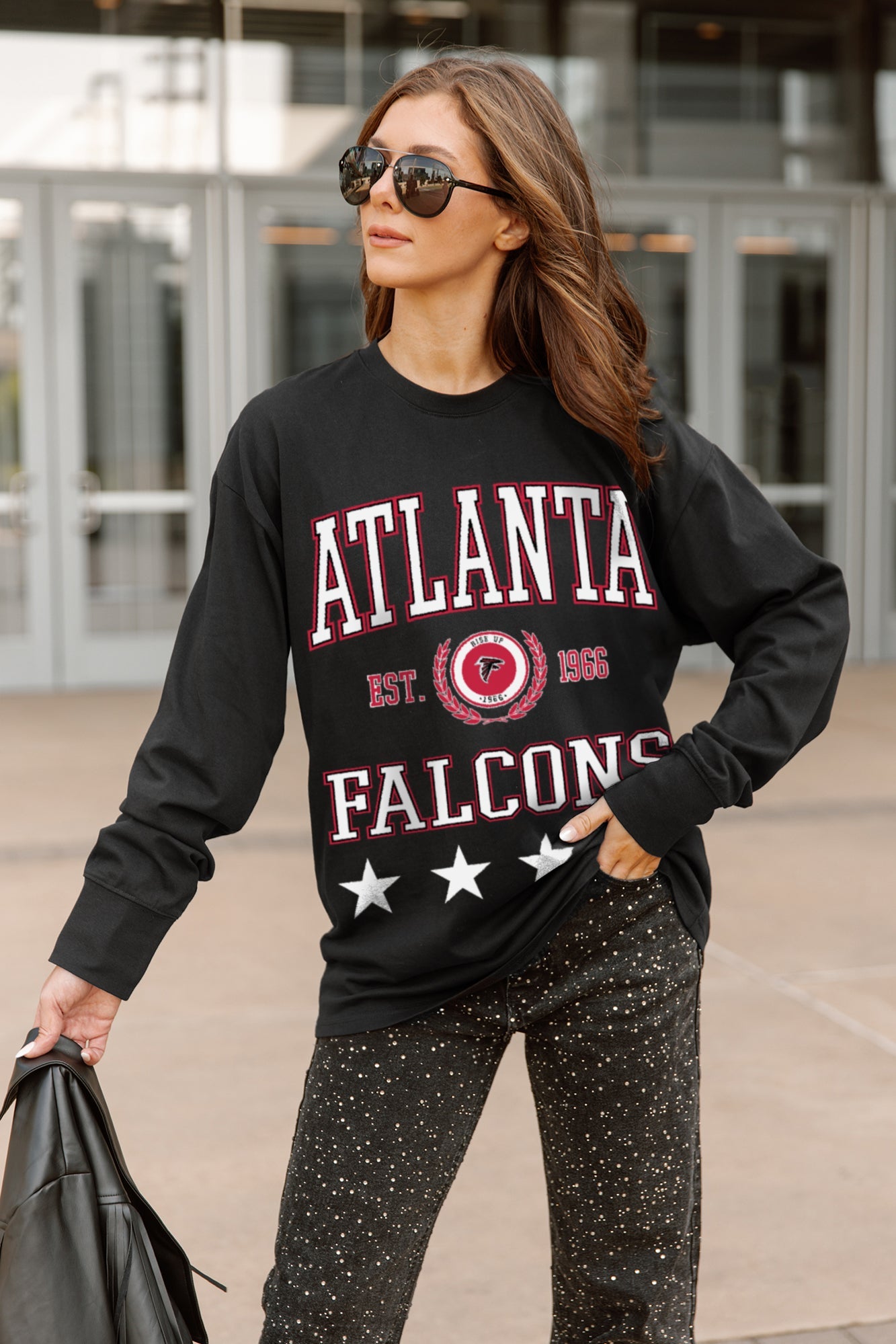 ATLANTA FALCONS EVERYDAY STAR ESSENTIAL RELAXED FIT LONG SLEEVE TEE
