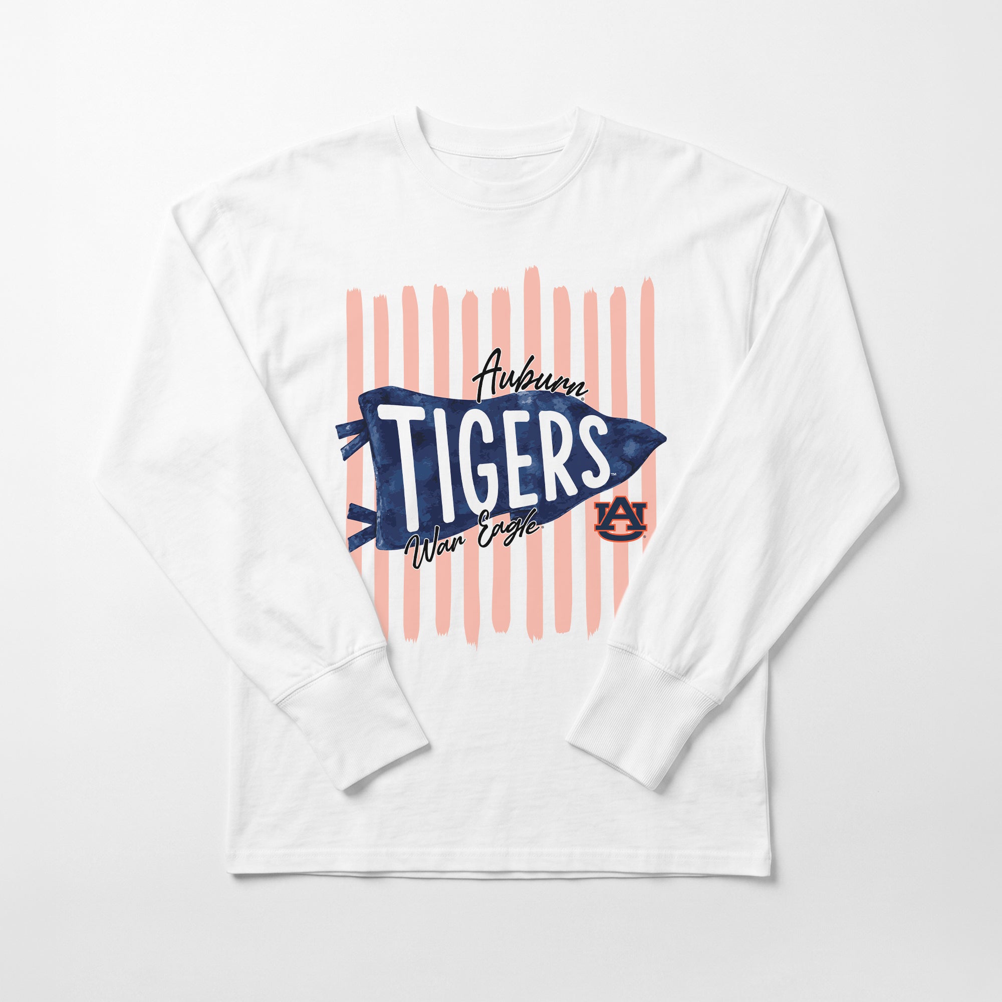 AUBURN TIGERS RALLY STRIPE ESSENTIAL RELAXED FIT LONG SLEEVE TEE