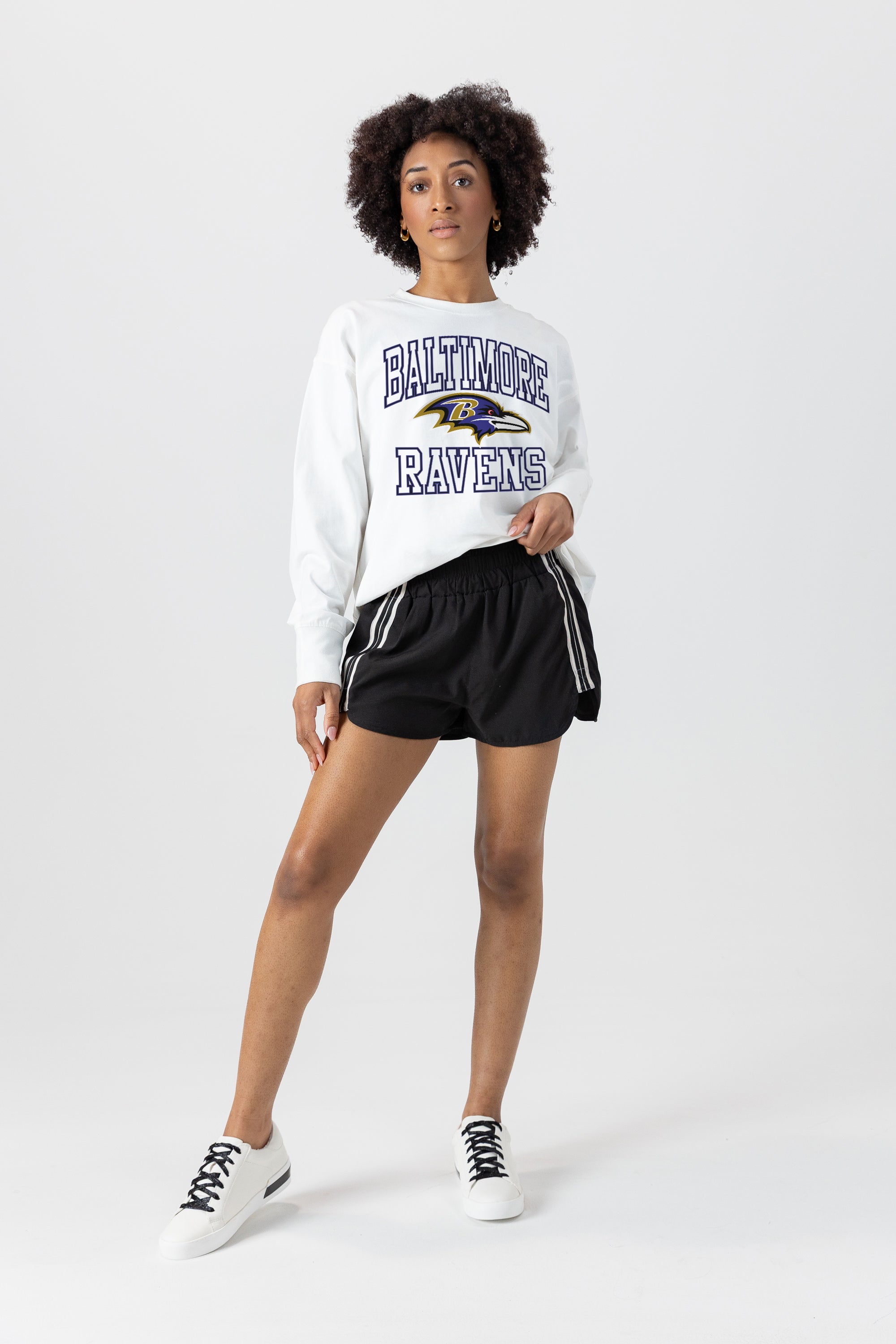 BALTIMORE RAVENS MIND GAMES OVERSIZED MIDWEIGHT LONG SLEEVE TEE