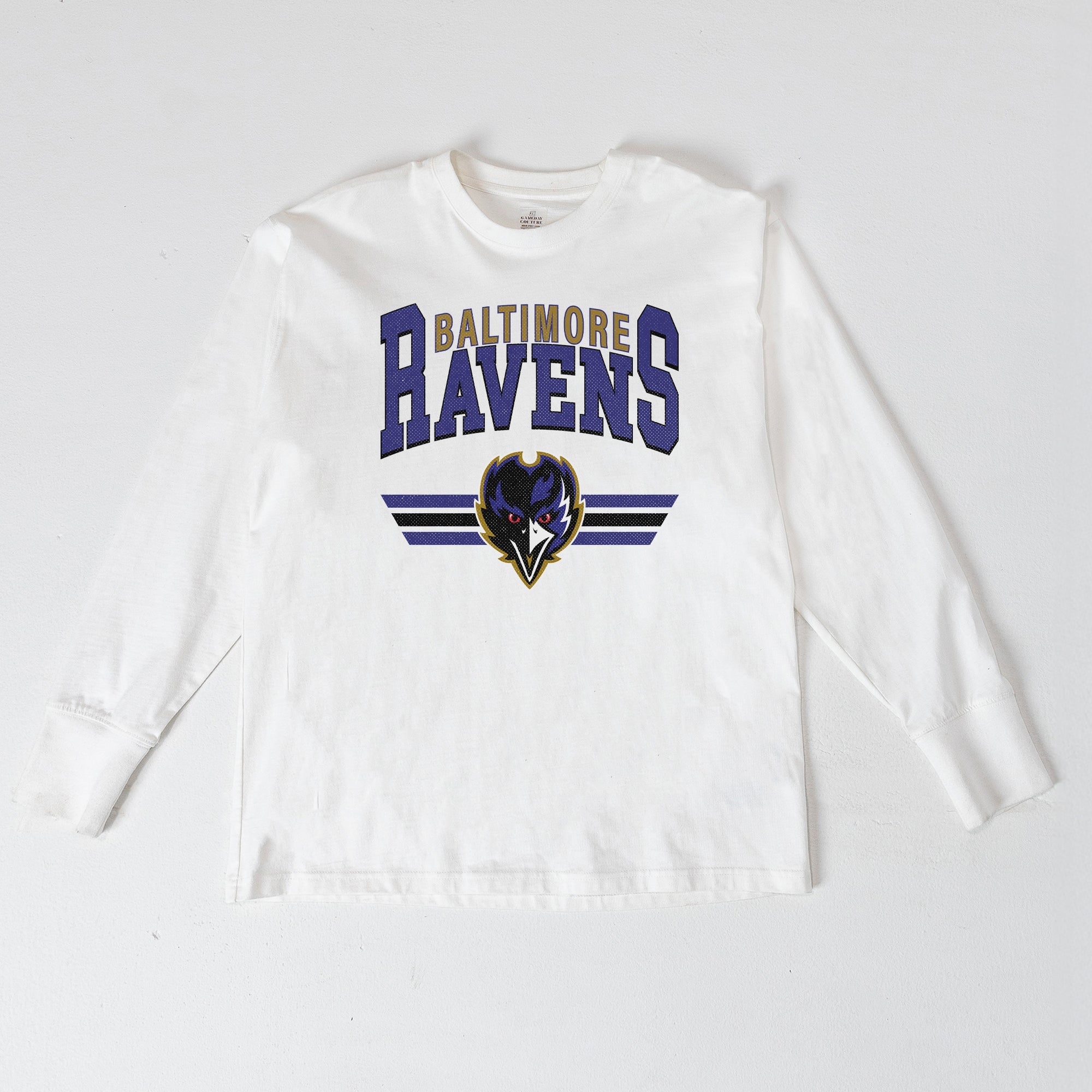 BALTIMORE RAVENS SWIFT STRIKE ESSENTIAL RELAXED FIT LONG SLEEVE TEE