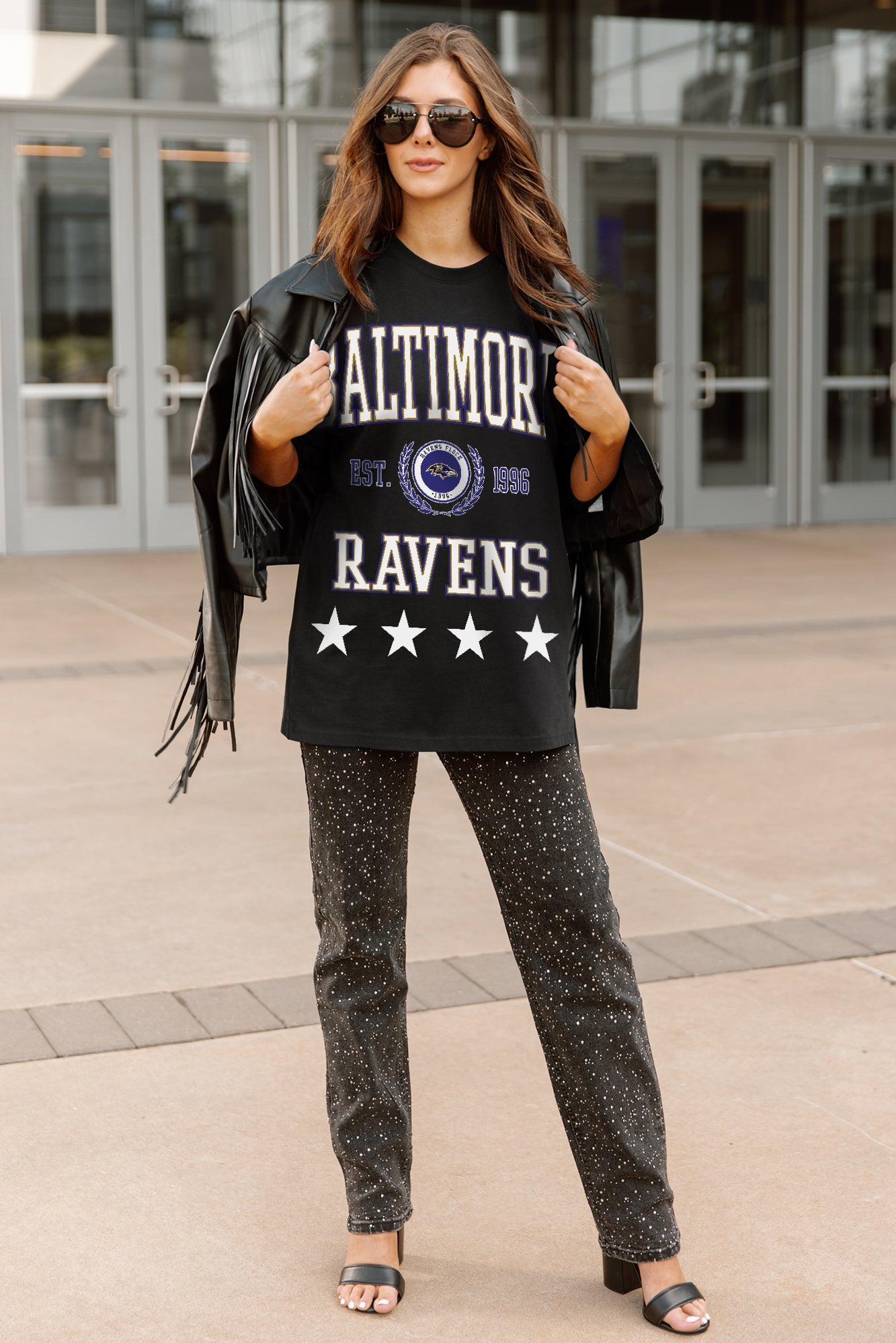 BALTIMORE RAVENS EVERYDAY STAR ESSENTIAL RELAXED FIT LONG SLEEVE TEE