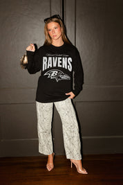 BALTIMORE RAVENS BOLD AMBITION OVERSIZED LONG SLEEVE TEE