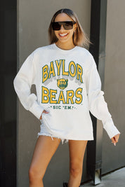 BAYLOR BEARS TIME OUT OVERSIZED LONG SLEEVE TEE WITH RIBBED NECKLINE AND CUFFS