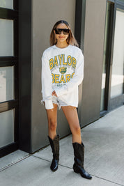 BAYLOR BEARS TIME OUT OVERSIZED LONG SLEEVE TEE WITH RIBBED NECKLINE AND CUFFS