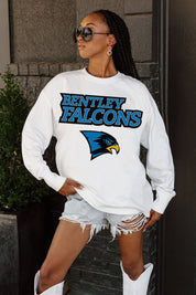 BENTLEY FALCONS BIG GOALS OVERSIZED LONG SLEEVE TEE WITH RIBBED NECKLINE AND CUFFS