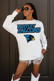 BENTLEY FALCONS BIG GOALS OVERSIZED LONG SLEEVE TEE WITH RIBBED NECKLINE AND CUFFS