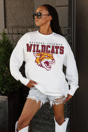 BETHUNE-COOKMAN WILDCATS BIG GOALS OVERSIZED LONG SLEEVE TEE WITH RIBBED NECKLINE AND CUFFS