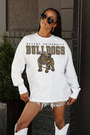 BRYANT BULLDOGS BIG GOALS OVERSIZED LONG SLEEVE TEE WITH RIBBED NECKLINE AND CUFFS