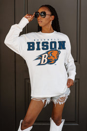BUCKNELL BISON BIG GOALS OVERSIZED LONG SLEEVE TEE WITH RIBBED NECKLINE AND CUFFS