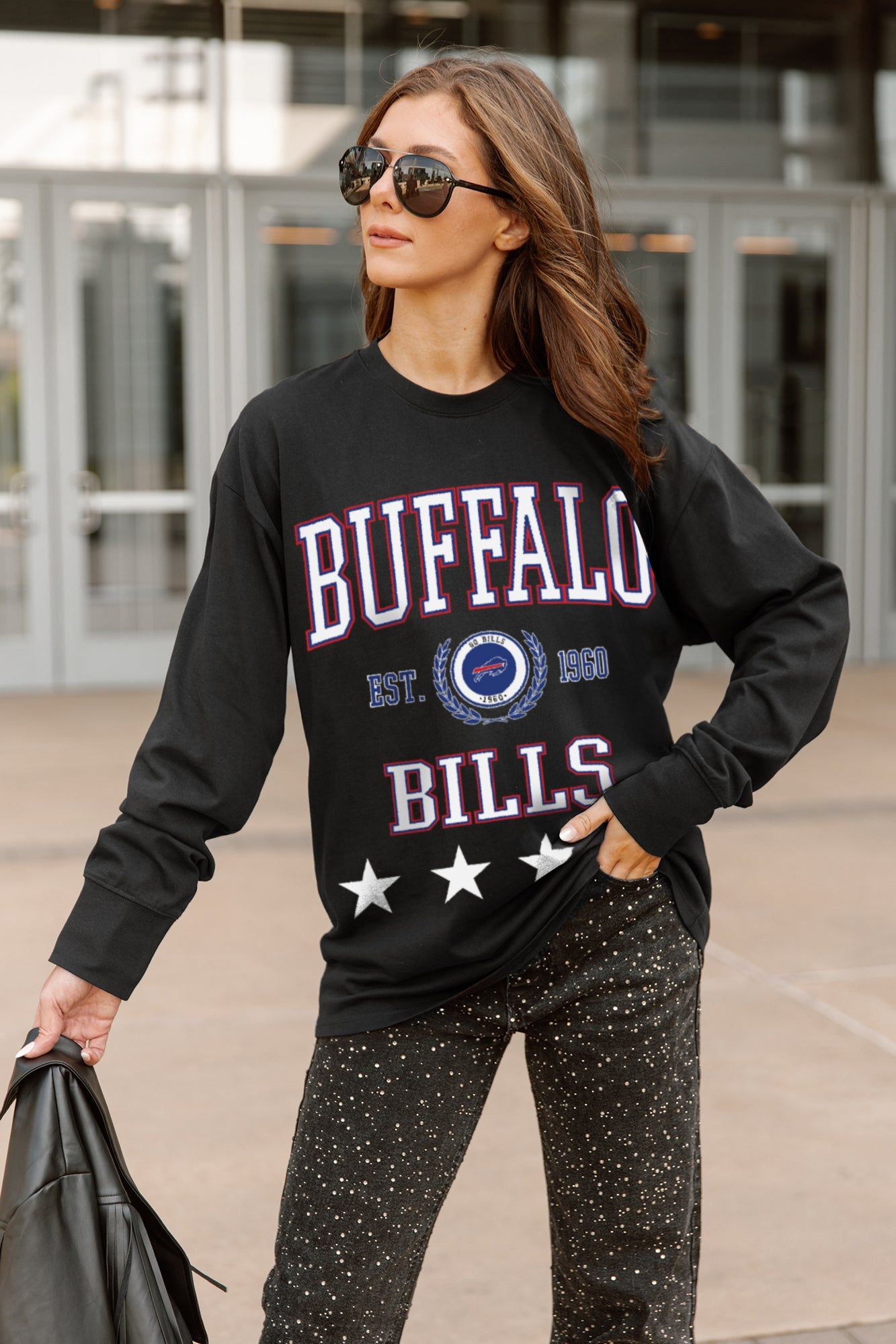 BUFFALO BILLS EVERYDAY STAR ESSENTIAL RELAXED FIT LONG SLEEVE TEE