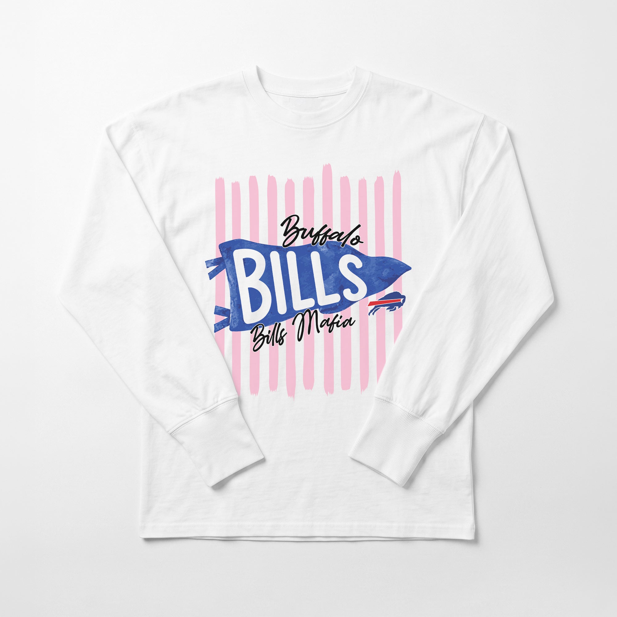 BUFFALO BILLS RALLY STRIPE OVERSIZED LONG SLEEVE TEE