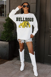 BOWIE STATE BULLDOGS BIG GOALS OVERSIZED LONG SLEEVE TEE WITH RIBBED NECKLINE AND CUFFS