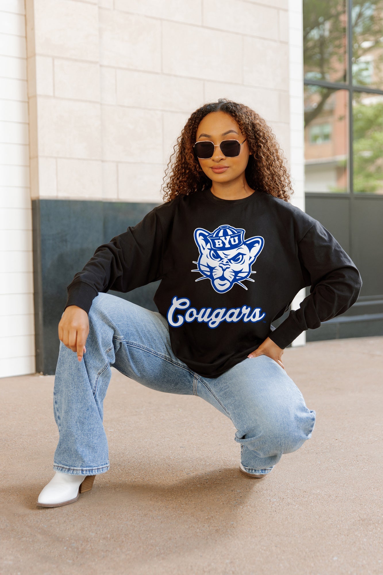 BYU COUGARS HONOR ROLL ESSENTIAL RELAXED FIT LONG SLEEVE TEE