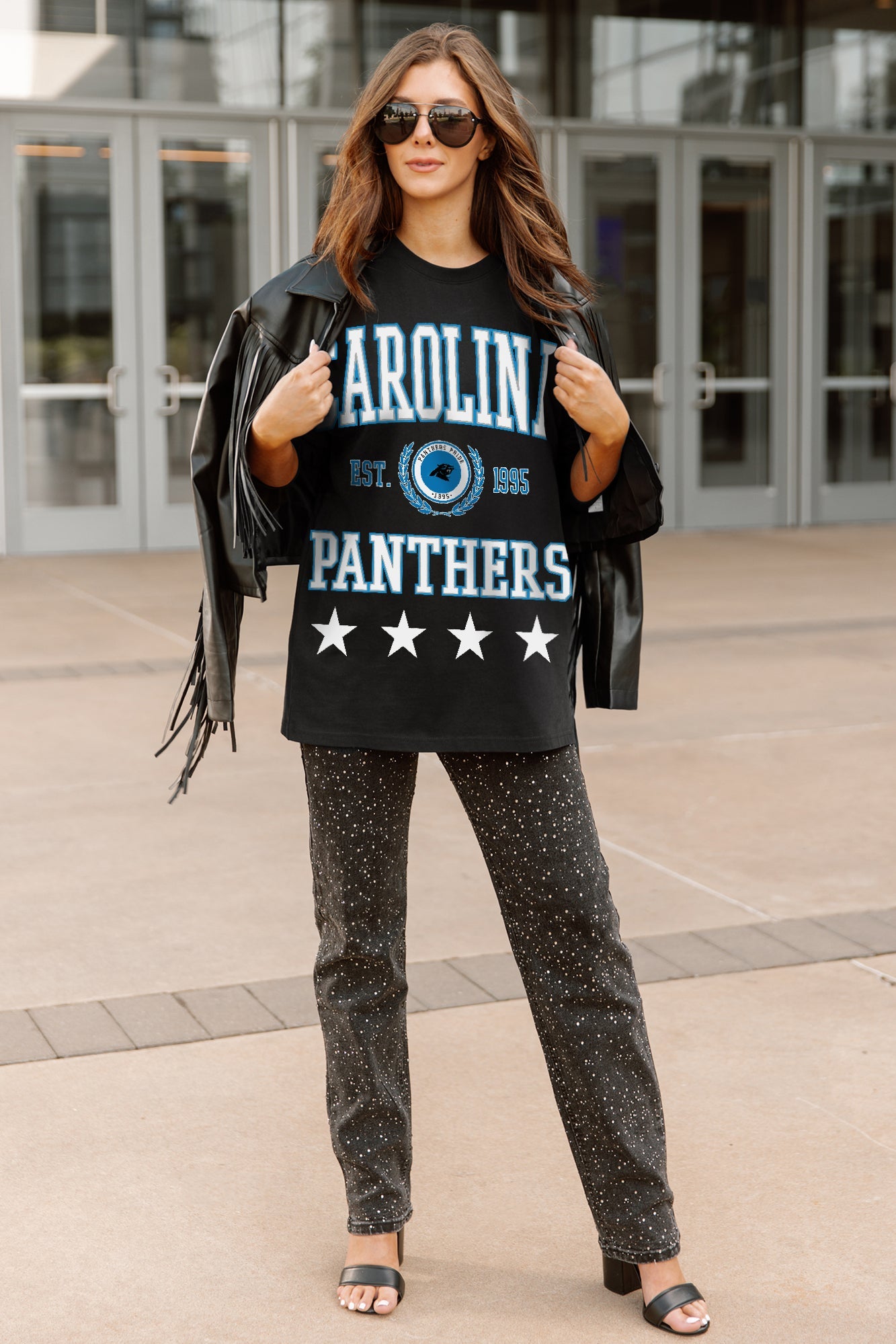 CAROLINA PANTHERS EVERYDAY STAR ESSENTIAL RELAXED FIT LONG SLEEVE TEE