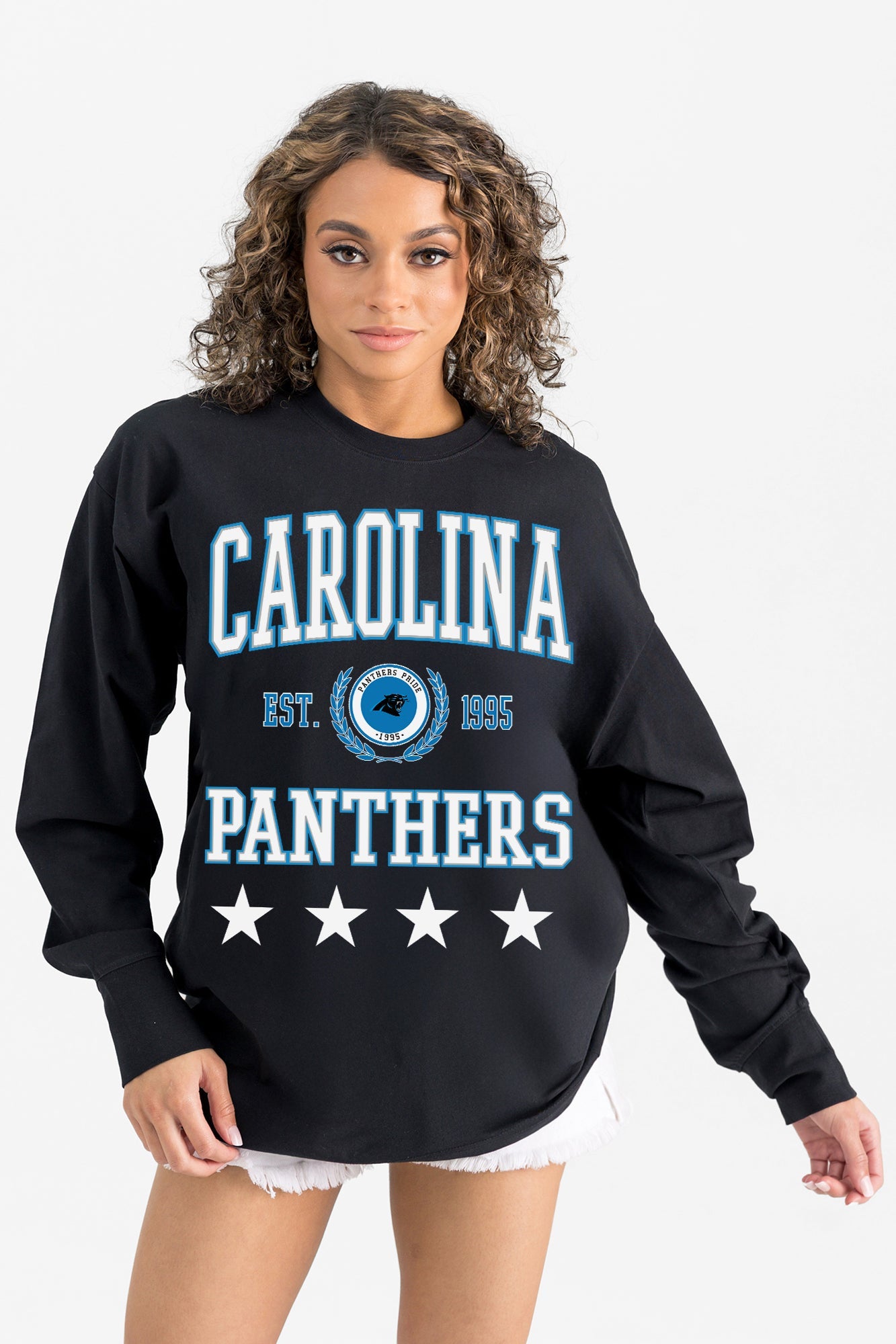 CAROLINA PANTHERS EVERYDAY STAR ESSENTIAL RELAXED FIT LONG SLEEVE TEE