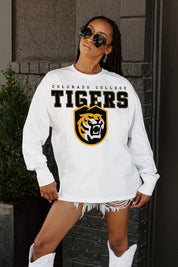 COLORADO TIGERS BIG GOALS OVERSIZED LONG SLEEVE TEE WITH RIBBED NECKLINE AND CUFFS