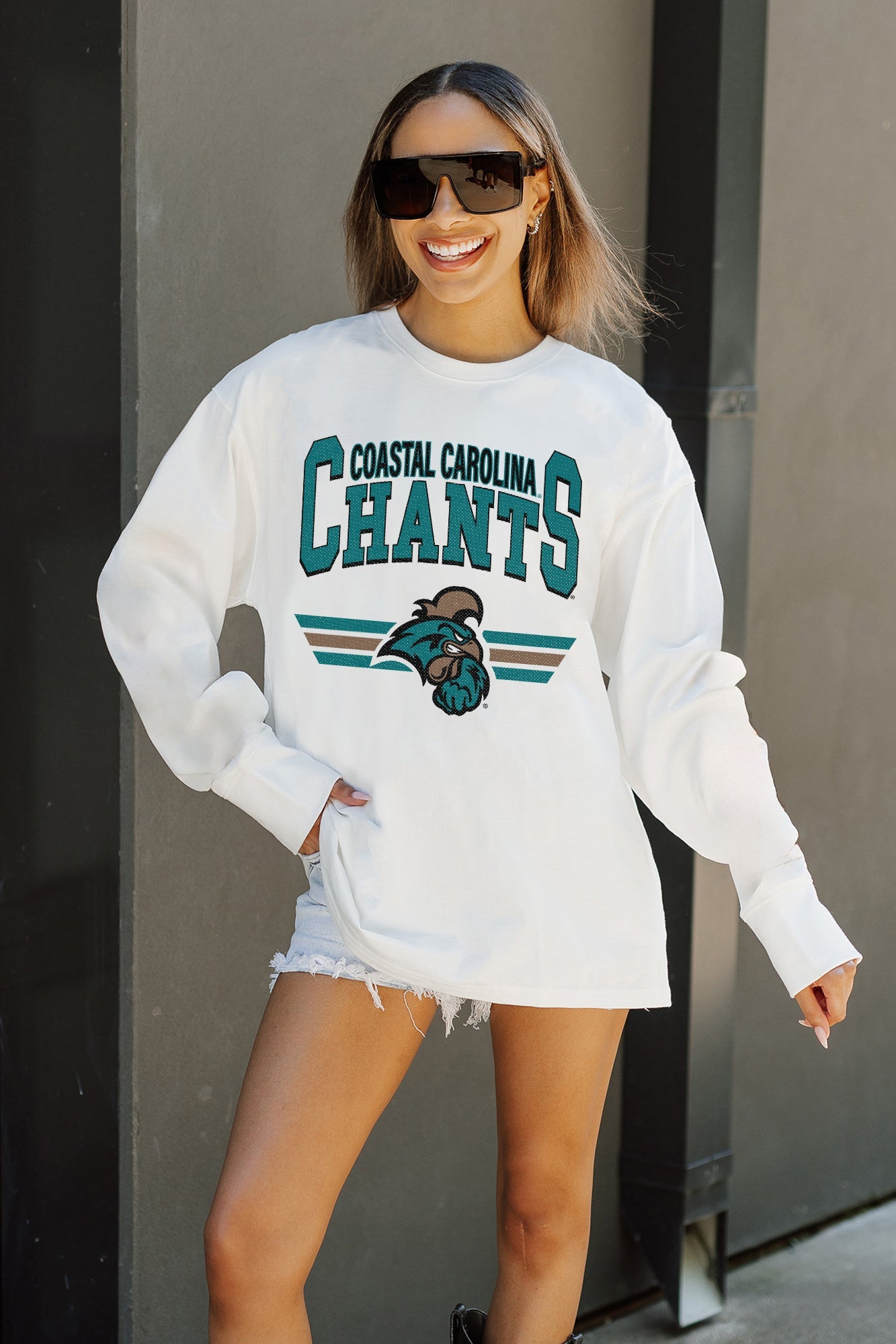 COASTAL CAROLINA CHANTICLEERS SWIFT STRIKE ESSENTIAL RELAXED FIT LONG SLEEVE TEE