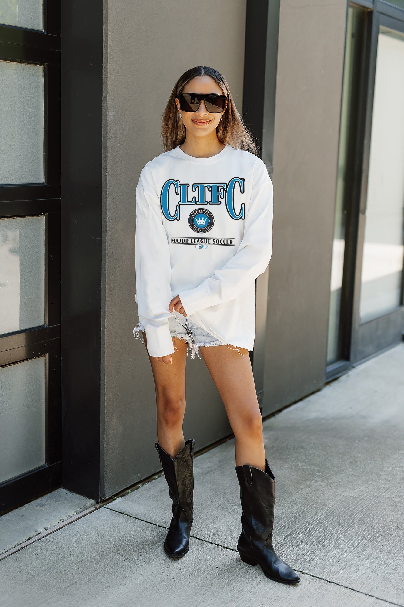 CHARLOTTE FC SHINING SPIRIT OVERSIZED MIDWEIGHT LONG SLEEVE TEE