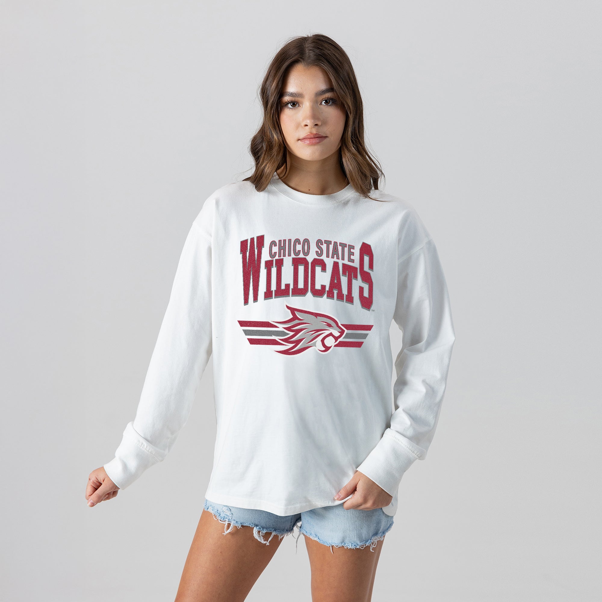 CHICO STATE WILDCATS SWIFT STRIKE ESSENTIAL RELAXED FIT LONG SLEEVE TEE