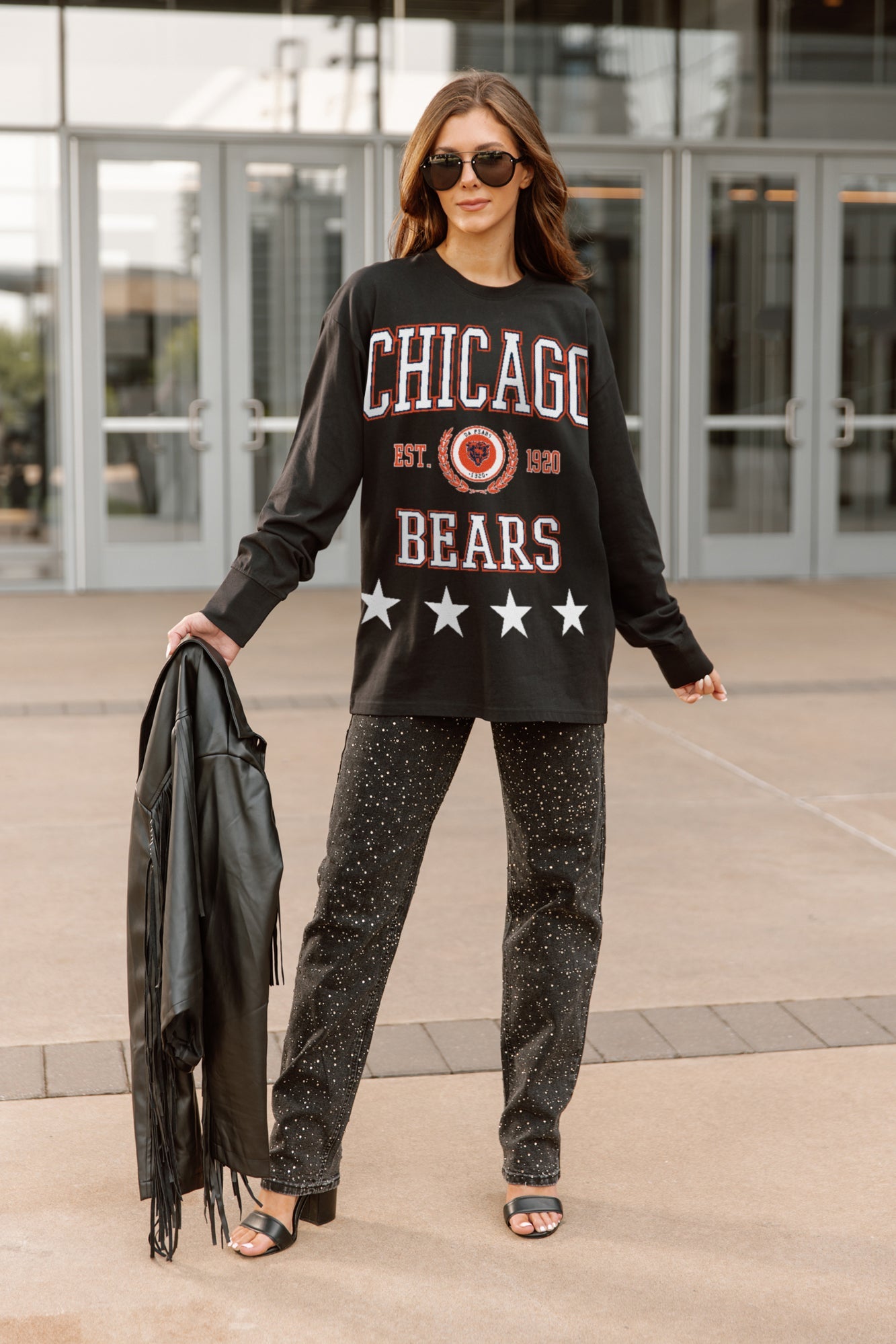 CHICAGO BEARS EVERYDAY STAR ESSENTIAL RELAXED FIT LONG SLEEVE TEE