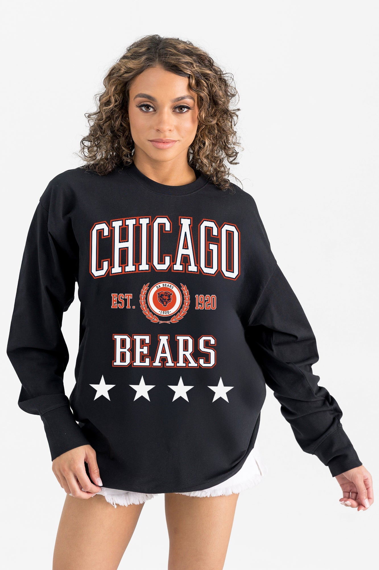 CHICAGO BEARS EVERYDAY STAR ESSENTIAL RELAXED FIT LONG SLEEVE TEE