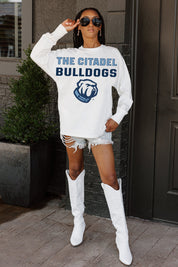 CITADEL BULLDOGS BIG GOALS OVERSIZED LONG SLEEVE TEE WITH RIBBED NECKLINE AND CUFFS
