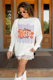 CLEMSON TIGERS RALLY STRIPE ESSENTIAL RELAXED FIT LONG SLEEVE TEE