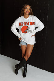 CLEVELAND BROWNS BIG GOALS OVERSIZED MIDWEIGHT LONG SLEEVE TEE