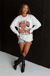 CLEVELAND BROWNS TIME OUT OVERSIZED MIDWEIGHT LONG SLEEVE TEE