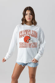 CLEVELAND BROWNS MIND GAMES OVERSIZED MIDWEIGHT LONG SLEEVE TEE