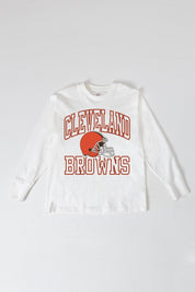 CLEVELAND BROWNS MIND GAMES OVERSIZED MIDWEIGHT LONG SLEEVE TEE