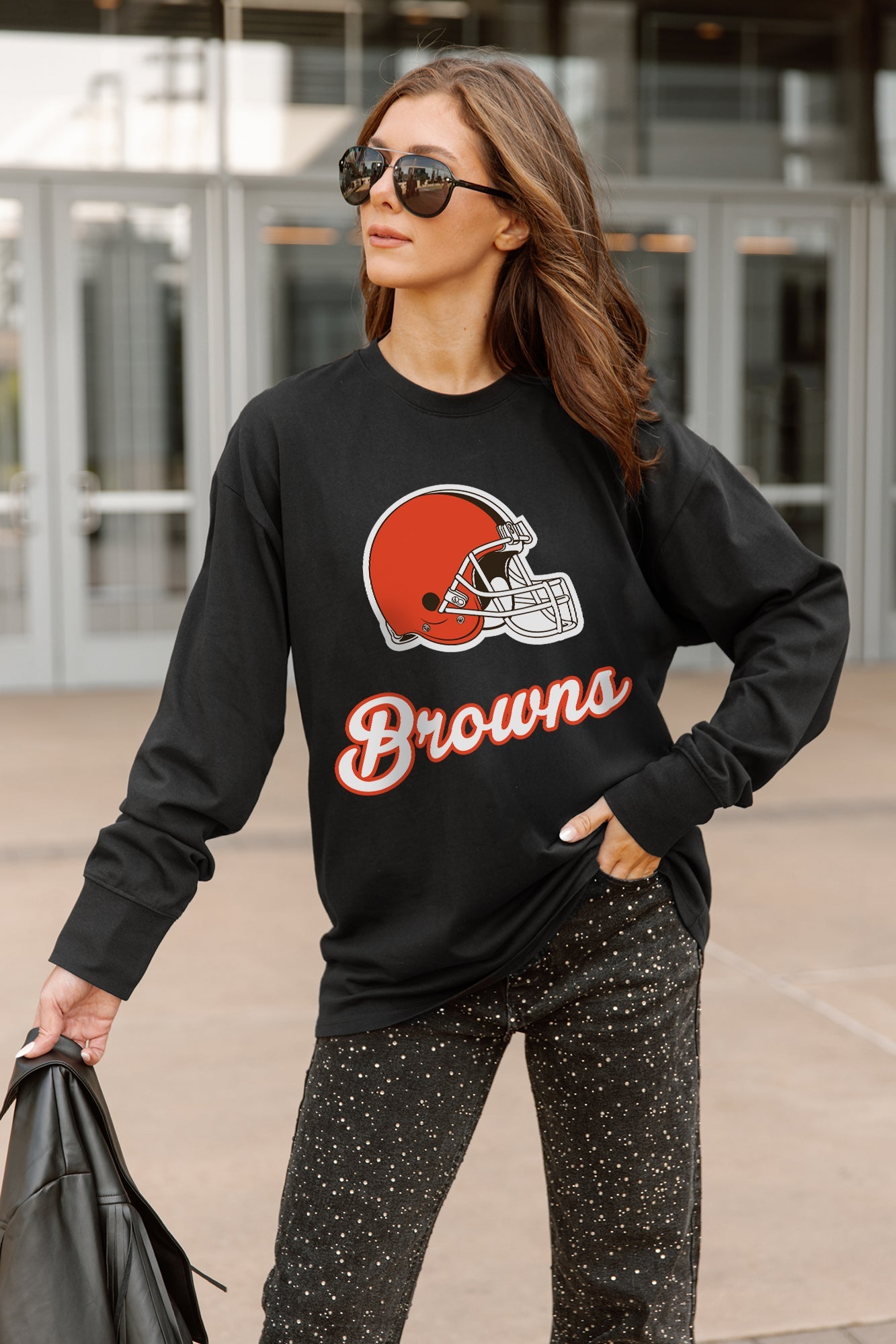 CLEVELAND BROWNS HONOR ROLL ESSENTIAL RELAXED FIT LONG SLEEVE TEE
