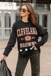 CLEVELAND BROWNS EVERYDAY STAR ESSENTIAL RELAXED FIT LONG SLEEVE TEE