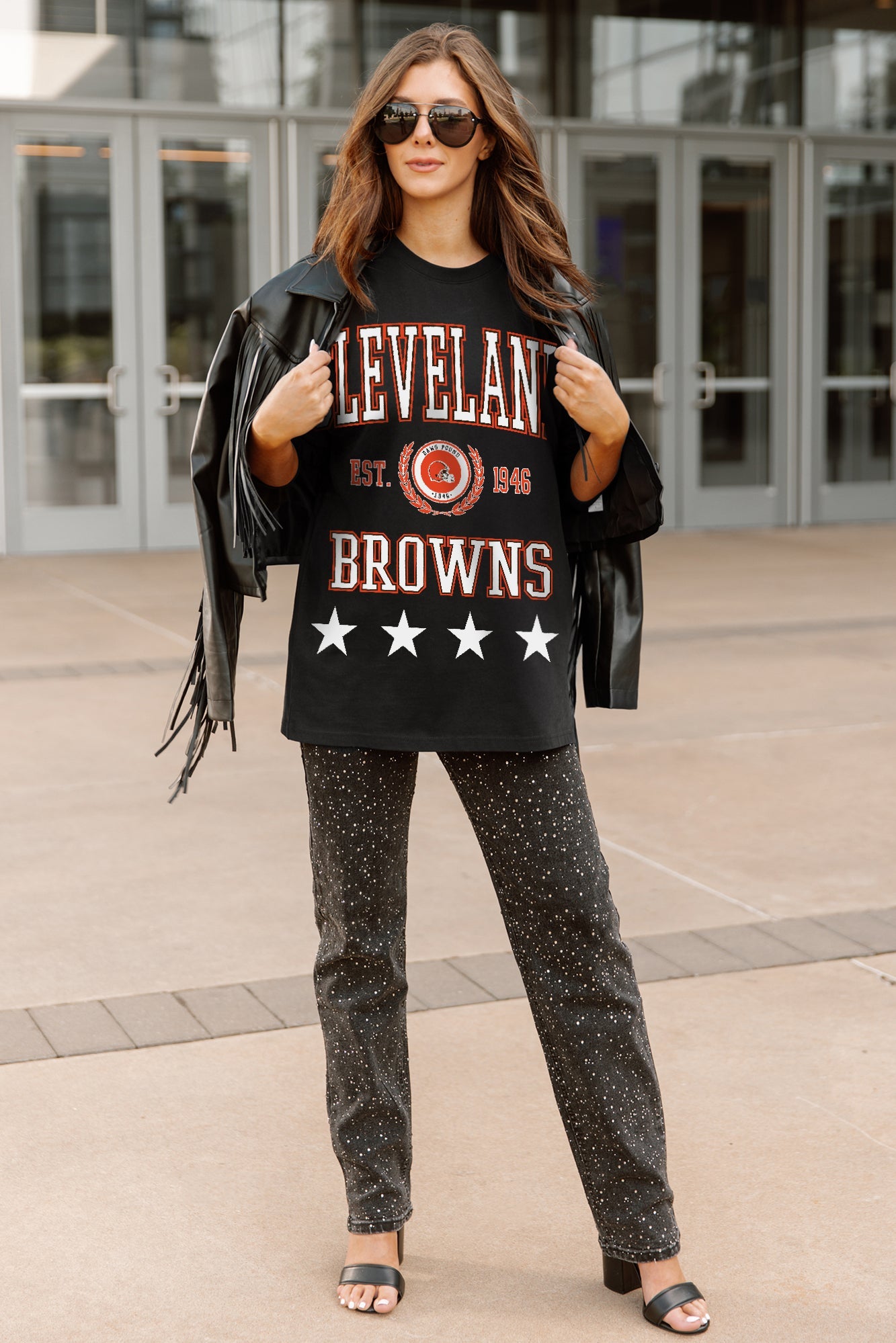 CLEVELAND BROWNS EVERYDAY STAR ESSENTIAL RELAXED FIT LONG SLEEVE TEE