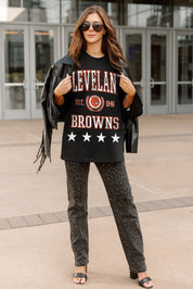 CLEVELAND BROWNS EVERYDAY STAR ESSENTIAL RELAXED FIT LONG SLEEVE TEE