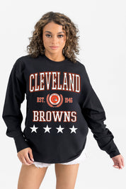 CLEVELAND BROWNS EVERYDAY STAR ESSENTIAL RELAXED FIT LONG SLEEVE TEE