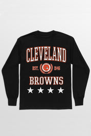 CLEVELAND BROWNS EVERYDAY STAR ESSENTIAL RELAXED FIT LONG SLEEVE TEE