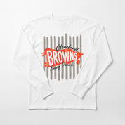 CLEVELAND BROWNS RALLY STRIPE OVERSIZED LONG SLEEVE TEE