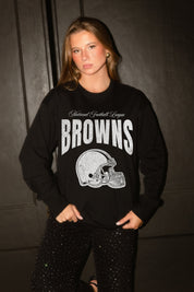 CLEVELAND BROWNS BOLD AMBITION OVERSIZED LONG SLEEVE TEE