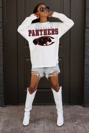 CLAFLIN PANTHERS BIG GOALS OVERSIZED LONG SLEEVE TEE WITH RIBBED NECKLINE AND CUFFS