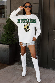 CAL POLY MUSTANGS BIG GOALS OVERSIZED LONG SLEEVE TEE WITH RIBBED NECKLINE AND CUFFS